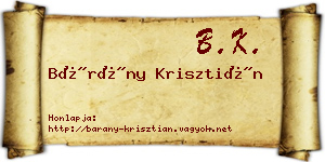 Bárány Krisztián névjegykártya